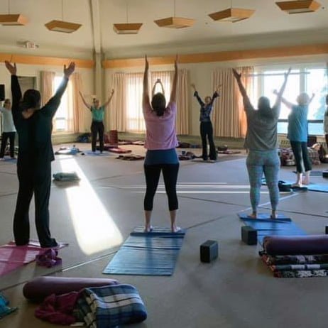 Yoga at a retreat